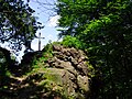 Exhelmerstein mit Gipfelkreuz und -buch