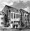 The prison occupied two locations, the first c. 1329–1811, and the second 1811–1842. The image above is of the first Marshalsea in the 18th century.