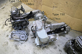 Moteur de la Heinkel Kabine : type 154/153 (198 cm3) et type 150 (174 cm3)