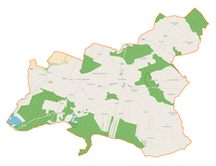 Mapa konturowa gminy Kobiele Wielkie, na dole nieco na lewo znajduje się punkt z opisem „Jasień”