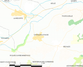 Mapa obce Castelnau-d’Aude