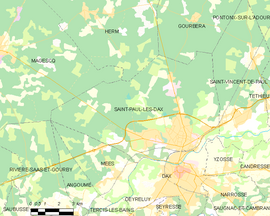 Mapa obce Saint-Paul-lès-Dax