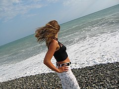 Pitsunda, Abkhazia, Beach of Black Sea.jpg