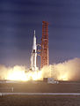 The launch of AS-103 with the Pegasus 1 satellite atop a Saturn I, from LC-37B in 1965