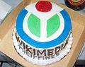 The cake brought by Bentong with the Wikimedia Philippines logo.