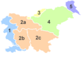 Mapa Habsburgotarren garaian: 1 eta 2 zenbakiekin Karniolako lurraldeak.