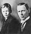 Lindbergh as a child with his dad