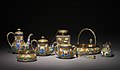 Чайный сервиз Фаберже, 1890 год, серебро, позолота, перегородчатая эмаль, экспонат Художественнго музея Кливленда
