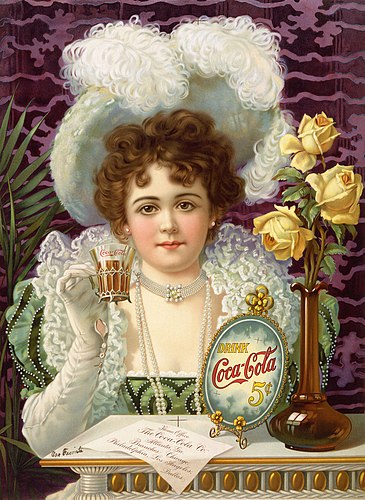 «Пей Кока-Колу за 5 центов!» Рекламный плакат 1890-х годов
