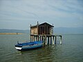 Македонски: Дојранско Езеро. English: Dojran Lake.