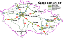 Grafik der Tschechischen Autobahnstrecken