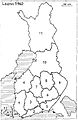Provinċji tal-Finlandja 1960: 1: Turku u Pori, 2: Uusimaa, 3: Häme, 4: Vaasa, 5: Kymi, 6: Mikkeli, 7: Finlandja Ċentrali, 8: Kuopio, 9: Karelia tat-Tramuntana, 10: Oulu, 11 : Lapland, 12: Åland