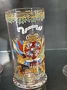 Glass with Polish Eagle, Lithuanian Vytis (Waykimas), and initials of Augustus II the Strong, dating to the late 17th century–early 18th century (2).jpg