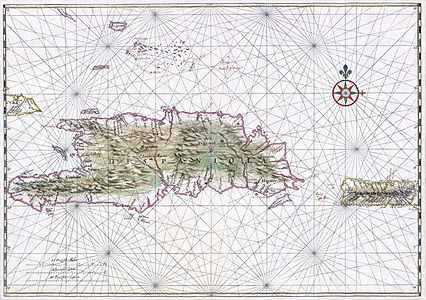 1639 map of Hispaniola, by Johannes Vingboons (edited by Durova)