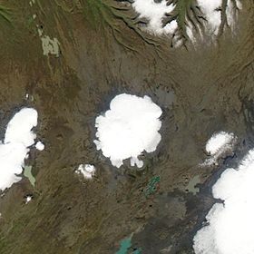 Vista de satélite del glaciar