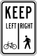 Zeichen R9-7 Linker Wegesteil für Fahrradfahrer, rechter für Fußgänger