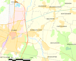 Mapa obce Horbourg-Wihr