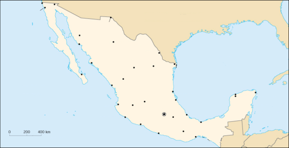 Mexikó elhelyezkedése