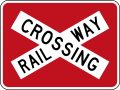 (W15-3.1/PW-14b) Railway Crossbuck (with red backing board)