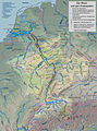 Rhine watershed, small, texts: German, legend: German