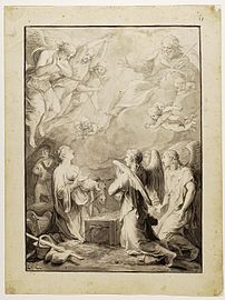 La Vierge présente l'Enfant à Dieu et aux anges, 1650, musée des Beaux-Arts de Lyon.