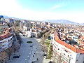 The city center of Korçë seen from above
