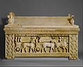 The Amathus sarcophagus, from Amathus, Cyprus, 2nd quarter of the 5th century BCE Archaic period, Metropolitan Museum of Art