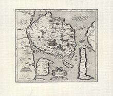 Карта острова Фюн, 1607 г.
