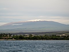 Vista desde el mar del Mauna Loa, volcán en escudo de Hawaï