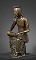 Maitreya en méditation. Bronze doré. 93,5 cm. Corée[13], fin VIe-début VIIe, probablement Silla en cours d'unification. Musée national de Corée