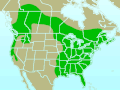 Pileated Woodpecker range map.