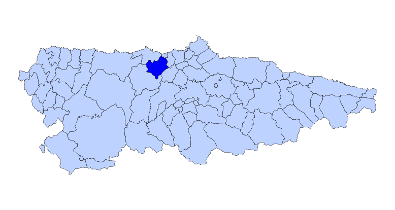 Ubicación del concejo de Pravia en Asturias