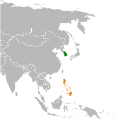 대한민국 및 필리핀의 위치
