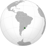 Map showing Uruguay