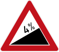 Zeichen 110-50 Steigung 4 %