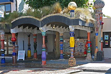 Toilet of artist Friedensreich Hundertwasser in Kawakawa (2009), North Island (Māori Te Ika-a-Māui ).