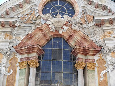 Rococo Composite column and pilaster capitals of the St. Johann Nepomuk, Munich, Germany, by Egid Quirin Asam and Cosmas Damian Asam, 1733-1746[12]