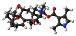 Ball and stick model of batrachotoxin