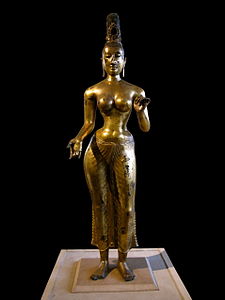 Figura budista en bronce Sri Lanka, siglo VIII.
