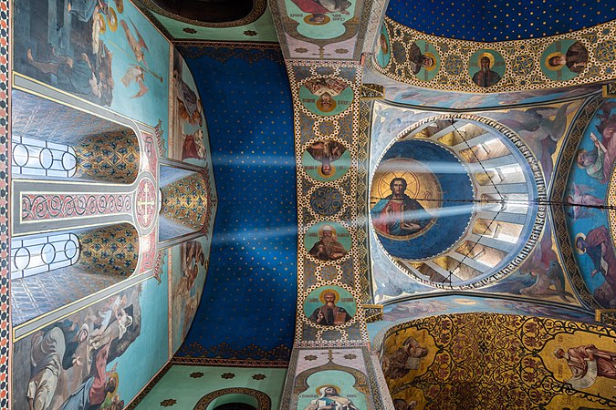 图为格魯吉亞首都提比里斯提比里斯錫安主教座堂的天花板。