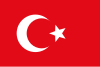 Hilal ve beş köşeli yıldızın yer aldığı Osmanlı bayrağı