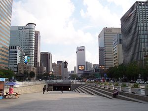 Estátua do Rei Sejong na Praça Gwanghwamun