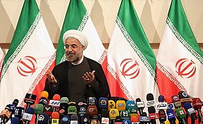 Hassan Rouhani press conference after his election as president 02.jpg
