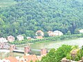 Heidelberg, Germany. View from the Schloss to the Stauwehr