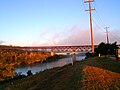 High Level Bridge early morning with fog bank