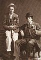 Oscar Wilde with his male lover, Lord Alfred Douglas, before the trial.