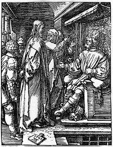 Yesu mbele ya Herode Antipa kadiri ya Albrecht Dürer, 1509.