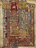 Folio 292 fra Book of Kells (ca. 800). Første side af Johannesevangeliet.