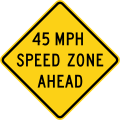 W3-5A Speed zone ahead