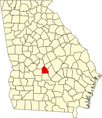 Округ Пуласкі на мапі штату Джорджія highlighting
